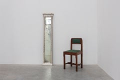 Neoclassical Silver Leaf Pier Mirror with Ringed Columns and Cornice, Italy, ca.