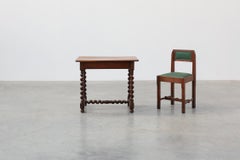 French Barley Twist Walnut Side Table with Drawer, circa 1880