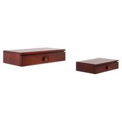 Pair of Mid-Century Modern Danish Wall-Mounted Nightstands in Walnut
