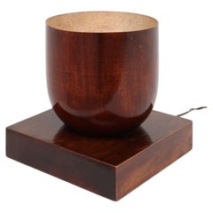 Sculptural Art Deco Wooden Uplight on Square Base, circa 1920
