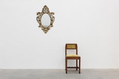 Rococo Style Gilt Metal Oval Mirror, Italy, 20th Century
