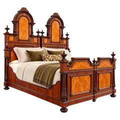 Monumental 19th-Century Italian Renaissance Revival Mahogany and Bird's-Eye Maple