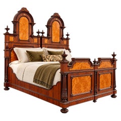 Monumental 19th-Century Italian Renaissance Revival Mahogany and Bird's-Eye Maple