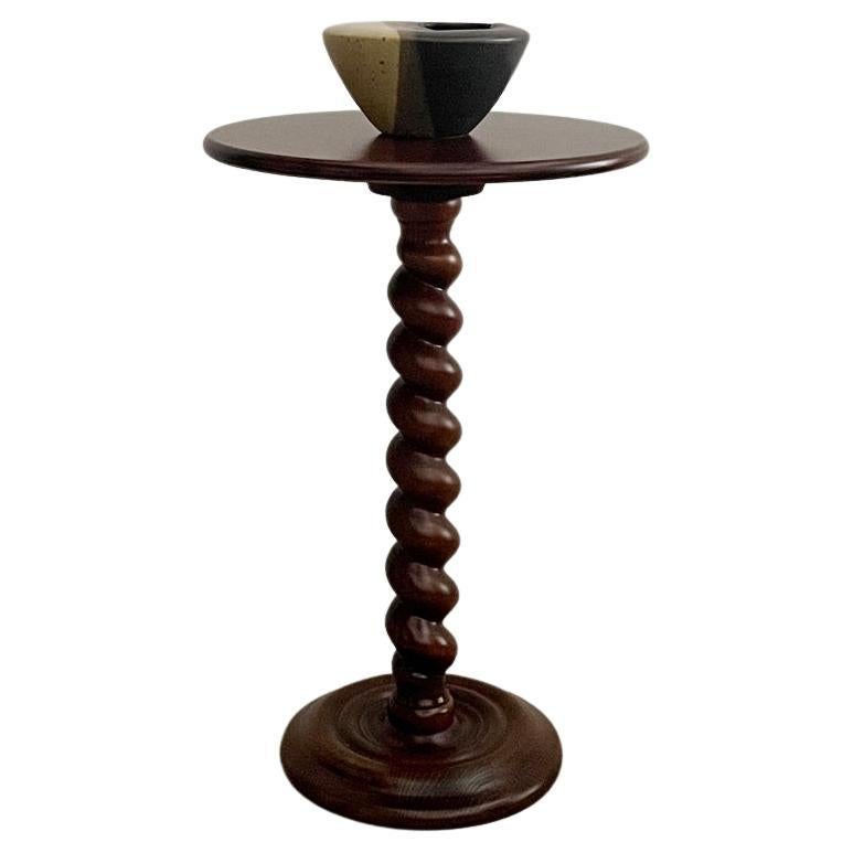 French Wood Twist Side Table For Sale