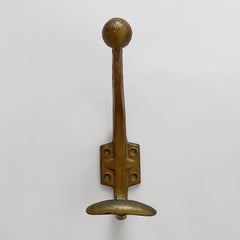Vintage French Mid Century Industrial Bronzed Painted Wall Hook