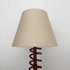 Lampe de table « French Oak & Sculpted Rope » de Jacques Adnet – Recâblée pour les États-Unis