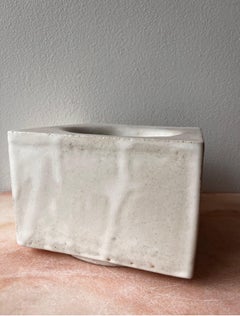 Hand-built Ceramic Box Bowl in Matte White