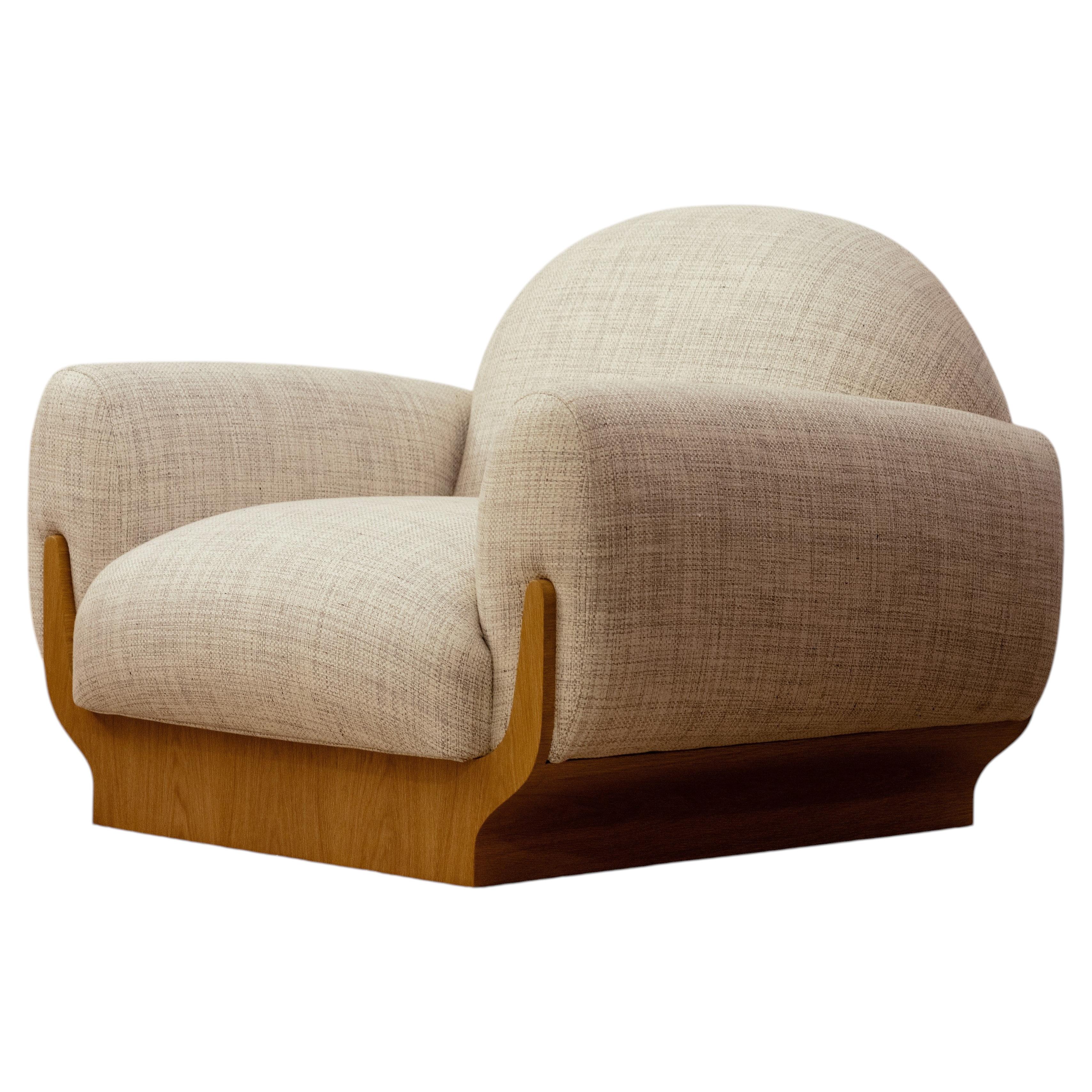 Copacabana Sofa Armchair, Natural Oak wood base, COM/COL made in Portugal