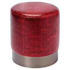 21st Century Lune C Stool, Leather and Bronze, by Duistt