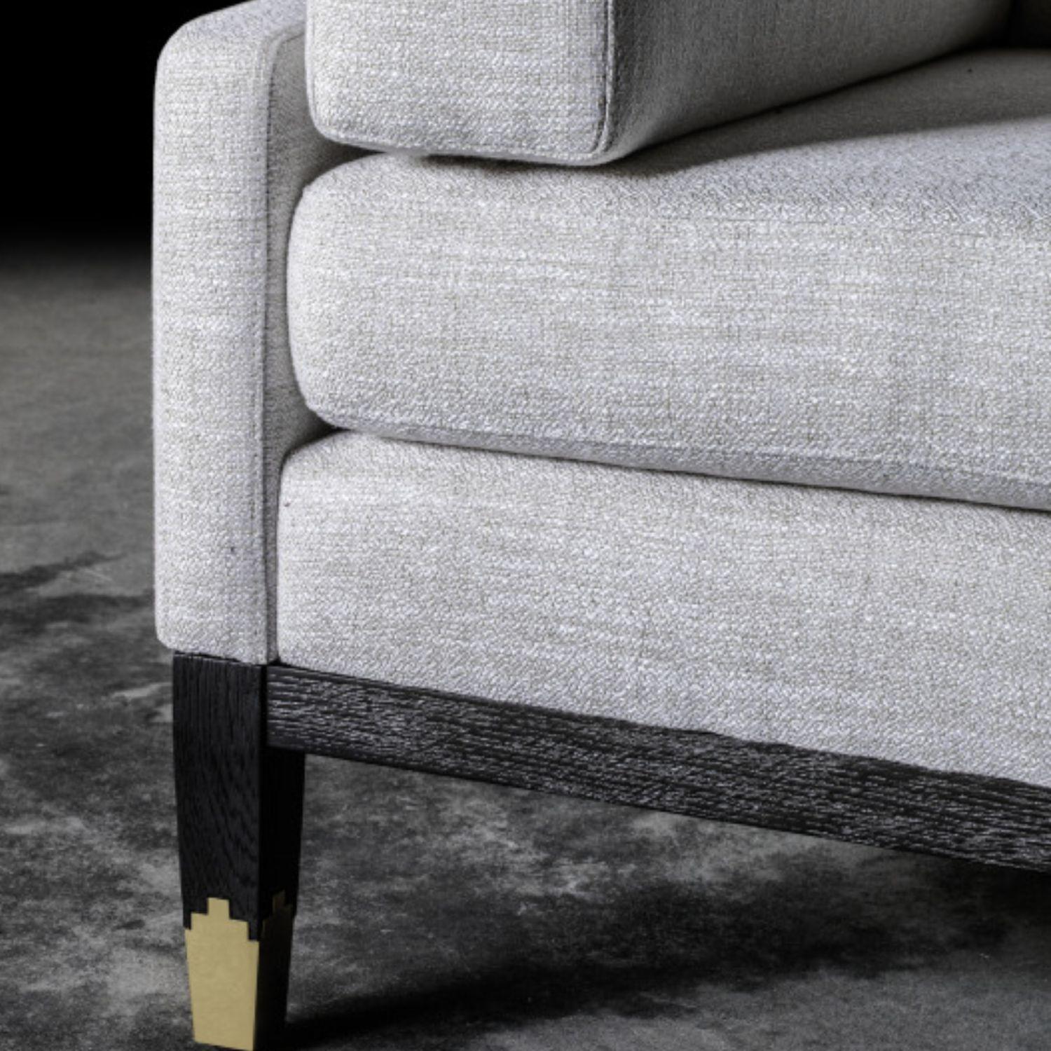 Mid-Century moderno Divano Mr. Jones del XXI secolo, 100% velluto di cotone e Oak Oak, di Duistt in vendita