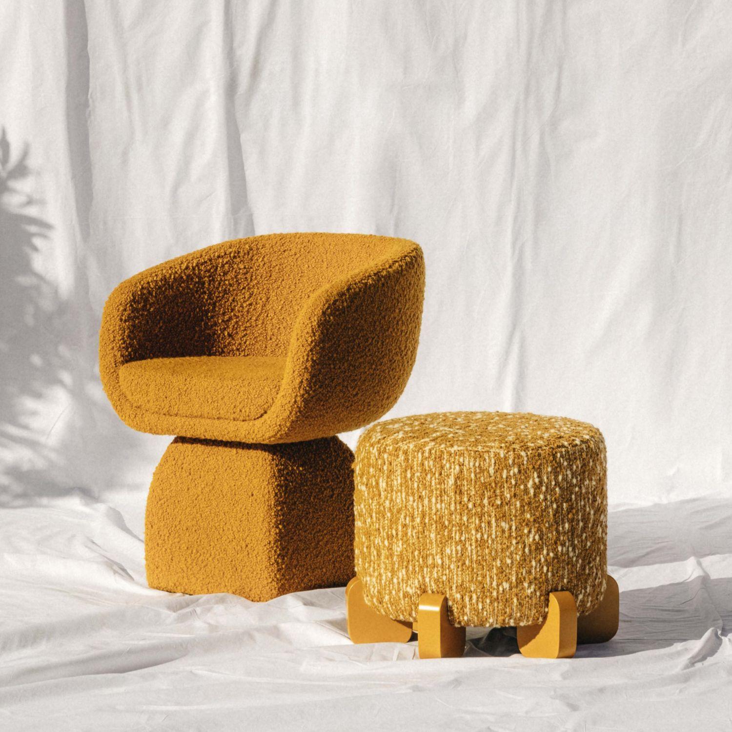 Silla Oscar Siglo XXI, en tejido Bouclé, de Duistt Portugués en venta