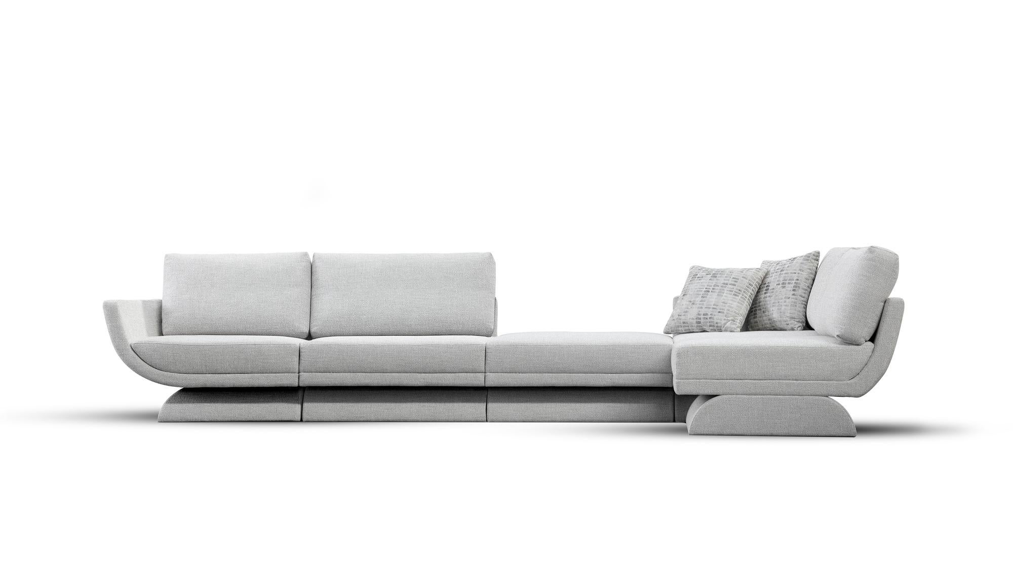 Oscar Modular Sofa, Backless Module, Handcrafted in Portugal by Duistt

Inspired by the poetic curved lines of Oscar Niemeyer’s architecture, Oscar modular sofa middle allures for its sensual and free-flowing curves. Like Niemeyer once said “Curves