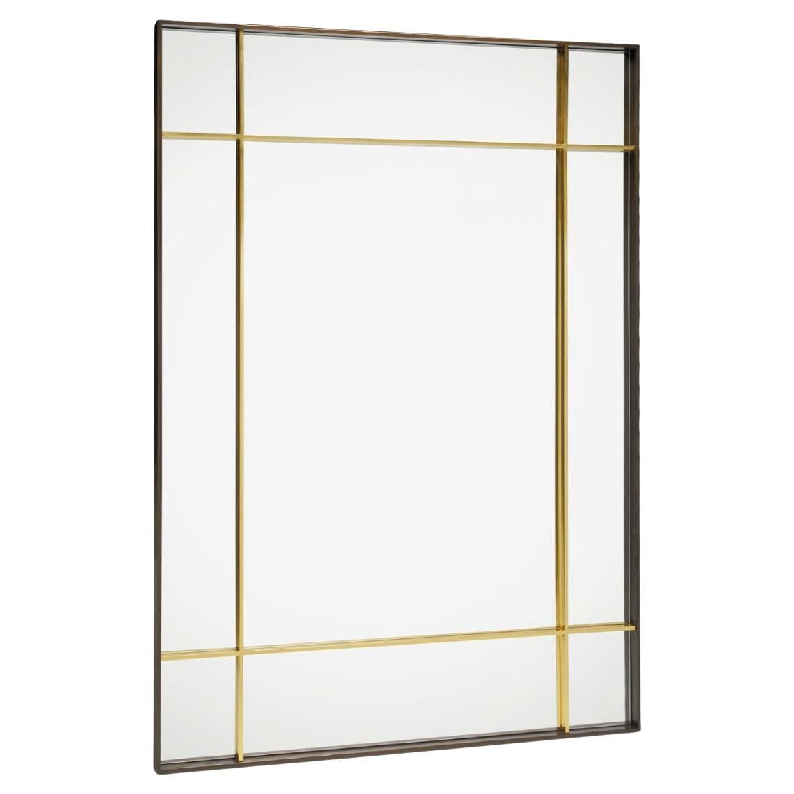 21st Century Sharp Mirror, in Carved Oxidized Bronze, by Duistt