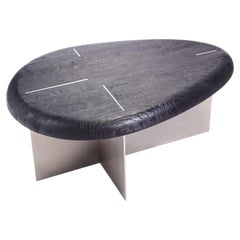 Mask Large Coffee Table by Duistt, Sandblasted Black Oak & Steel, New