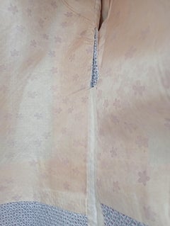 Japanese gray and brown Haori Kimono Coat for Women with Silk Shibori 1970s