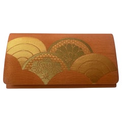 1980s Vintage Japanese Textile Clutch Bag with Botanical Motif