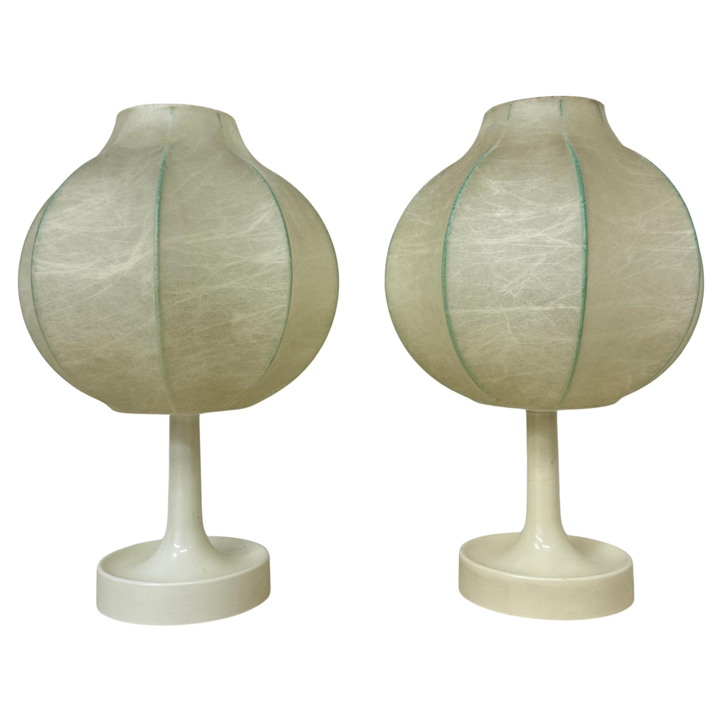 Pair of Cocoon Table Lamp by Alfred Wauer for Goldkant, 1960’s For Sale