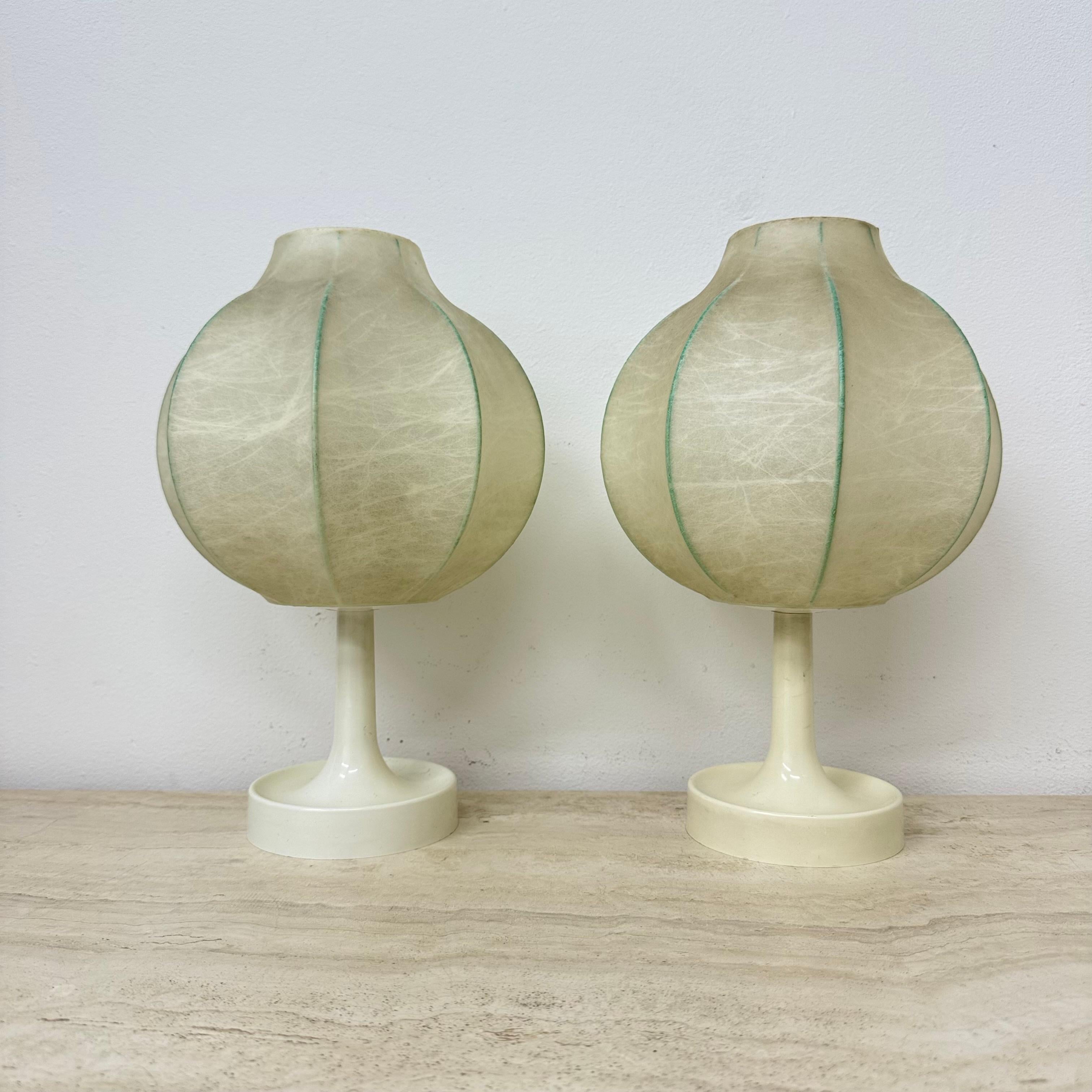 Mid-20th Century Pair of Cocoon Table Lamp by Alfred Wauer for Goldkant, 1960’s For Sale