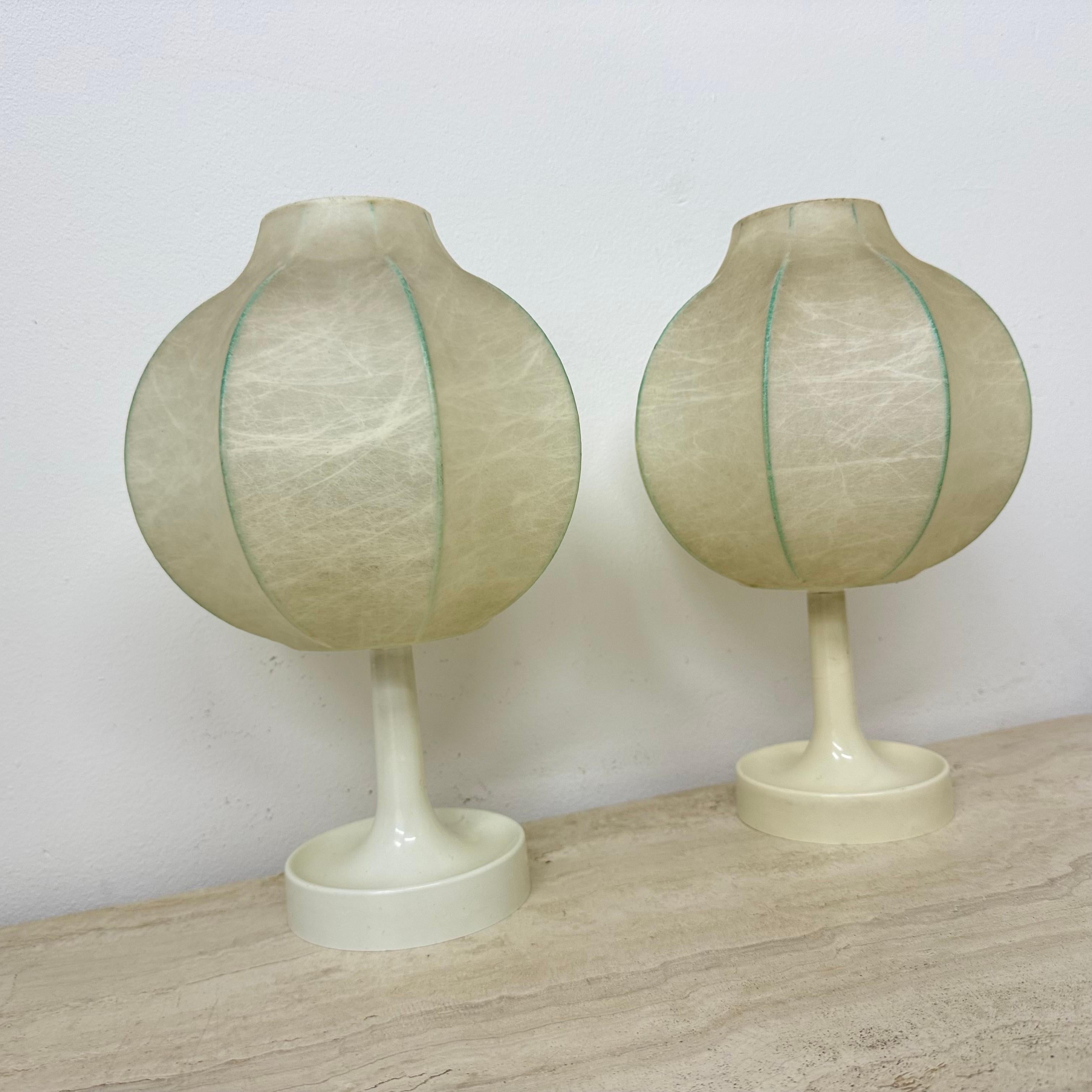 Pair of Cocoon Table Lamp by Alfred Wauer for Goldkant, 1960’s For Sale 4