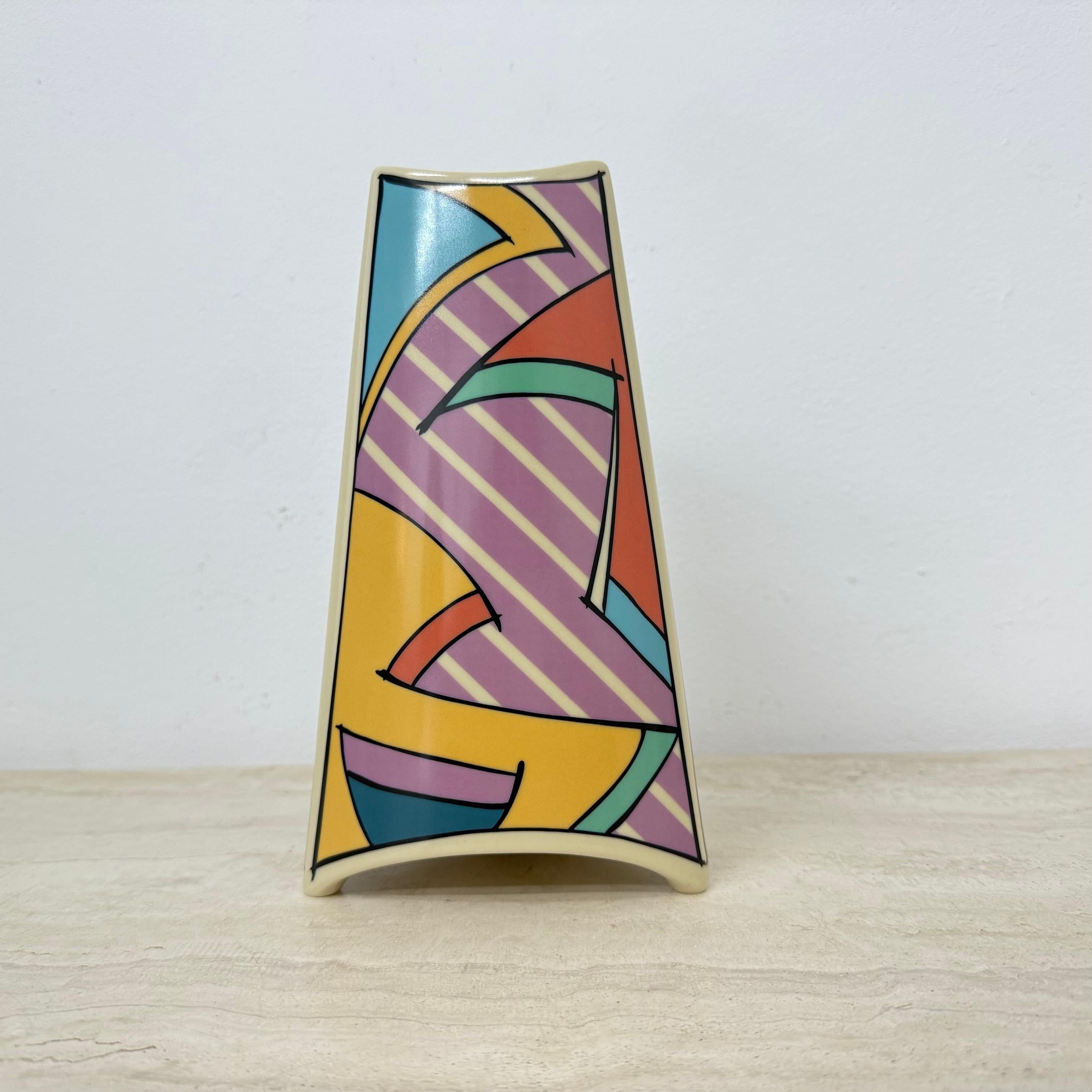 Porcelain Rosenthal studio linie flash one vase ceramic , 1980s Memphis For Sale