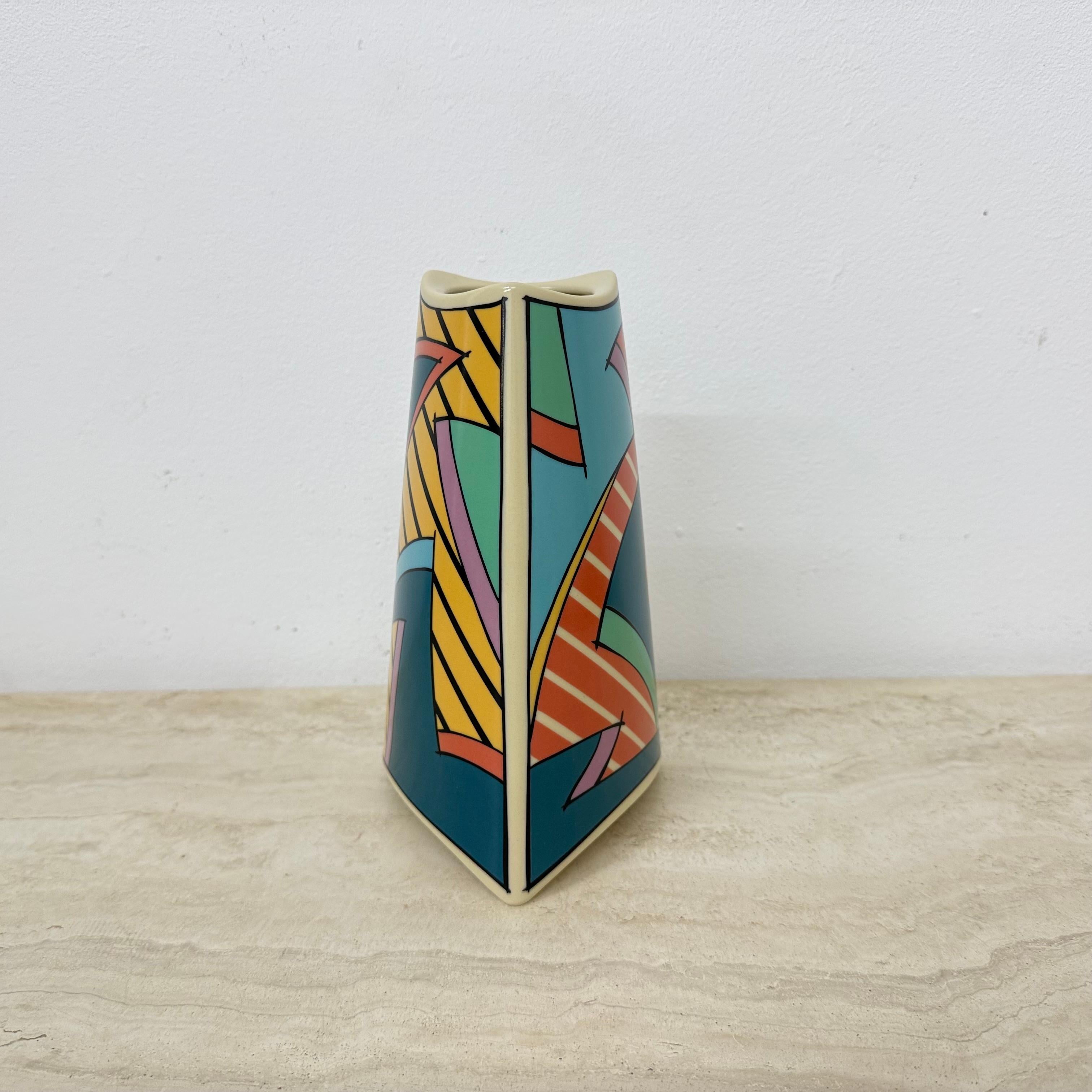 German Rosenthal studio linie flash one vase ceramic , 1980s Memphis For Sale