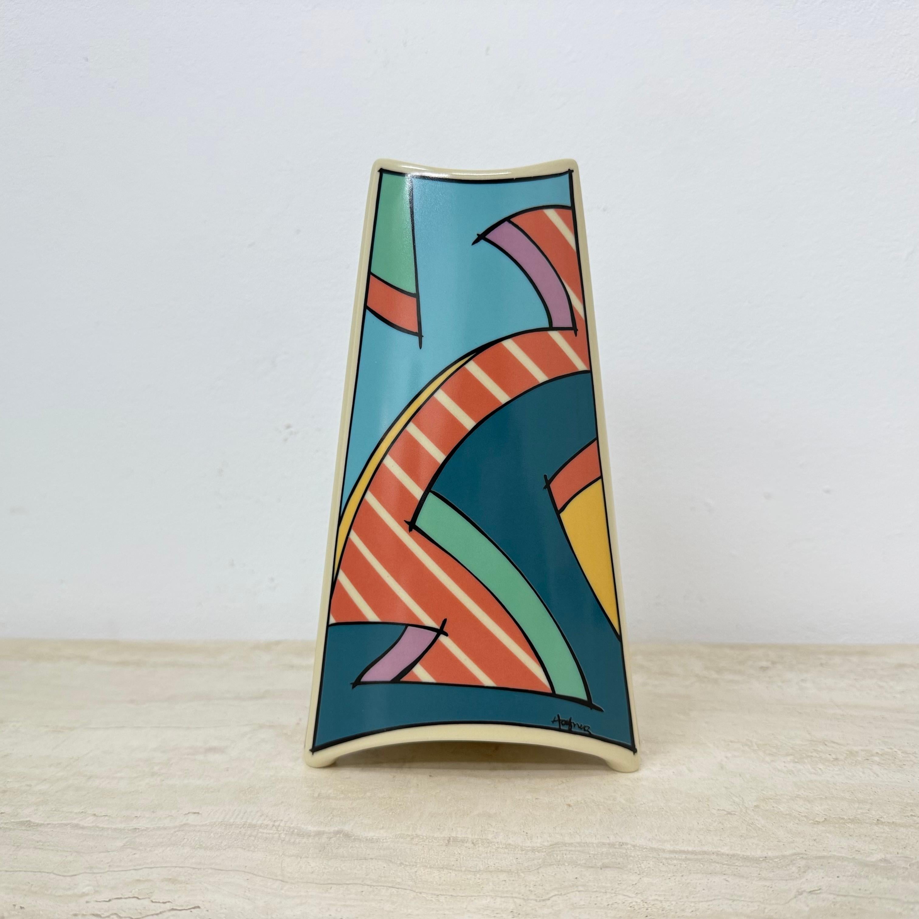 Rosenthal studio linie flash one vase ceramic , 1980s Memphis For Sale 5