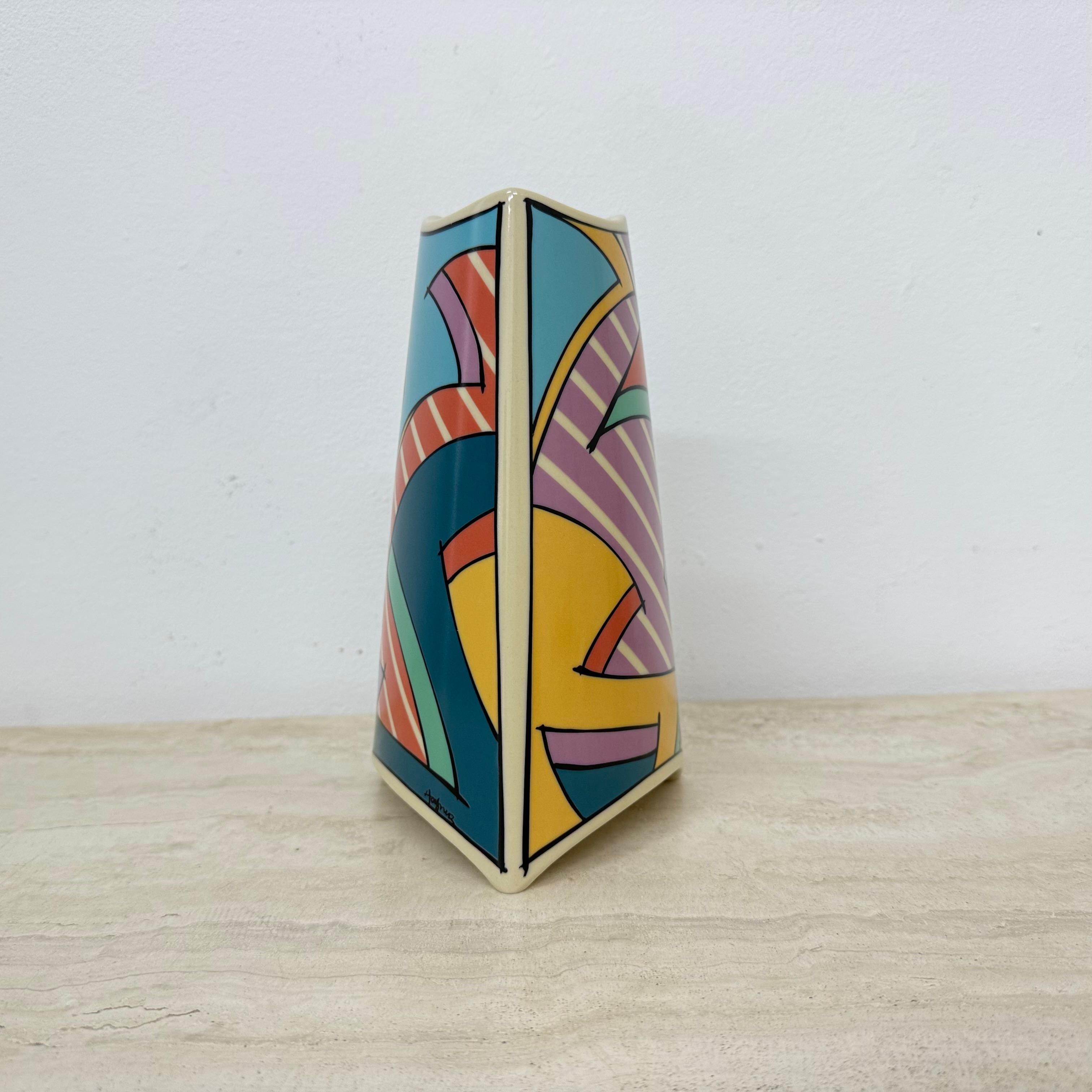 Rosenthal studio linie flash one vase ceramic , 1980s Memphis For Sale 2
