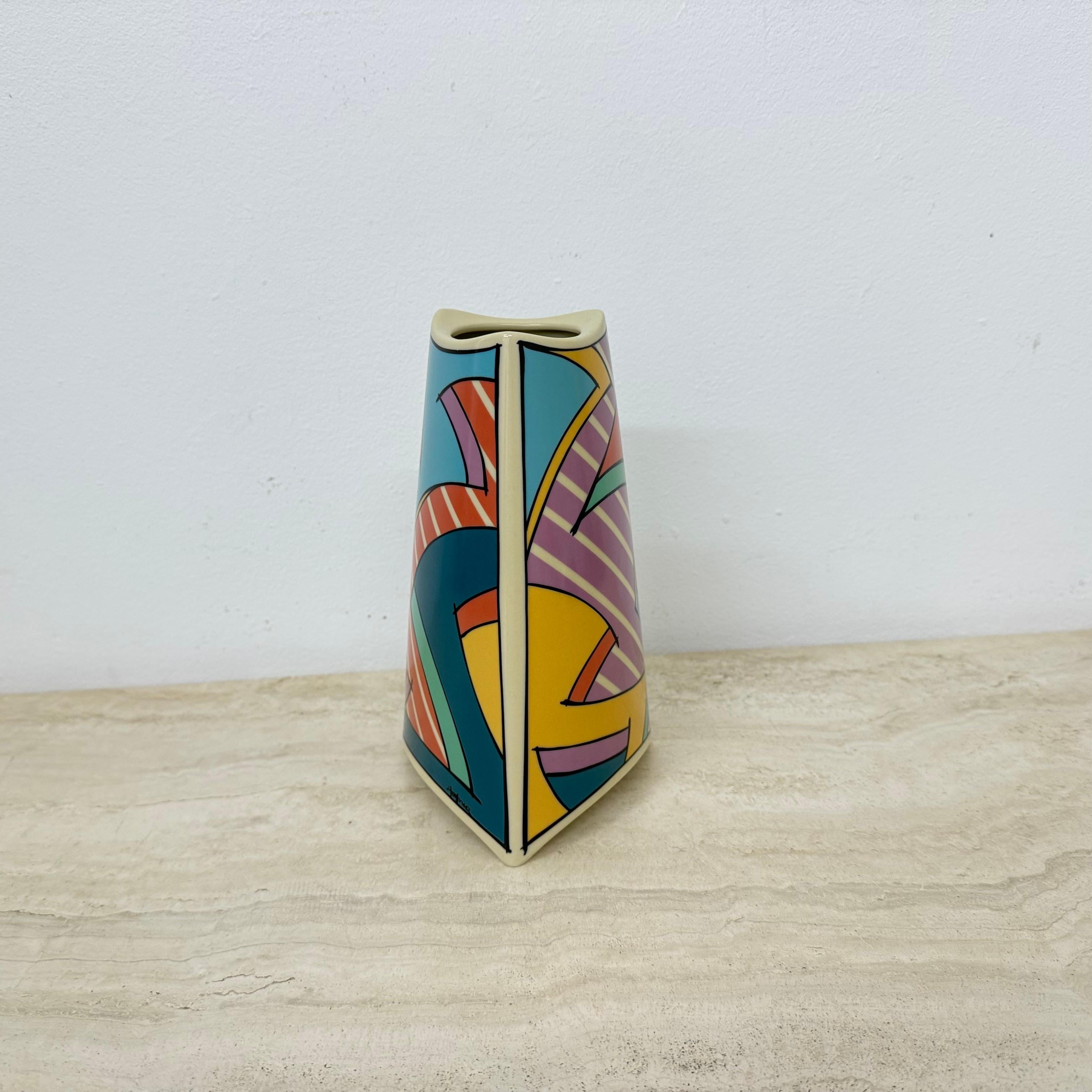 Rosenthal studio linie flash one vase ceramic , 1980s Memphis For Sale 3