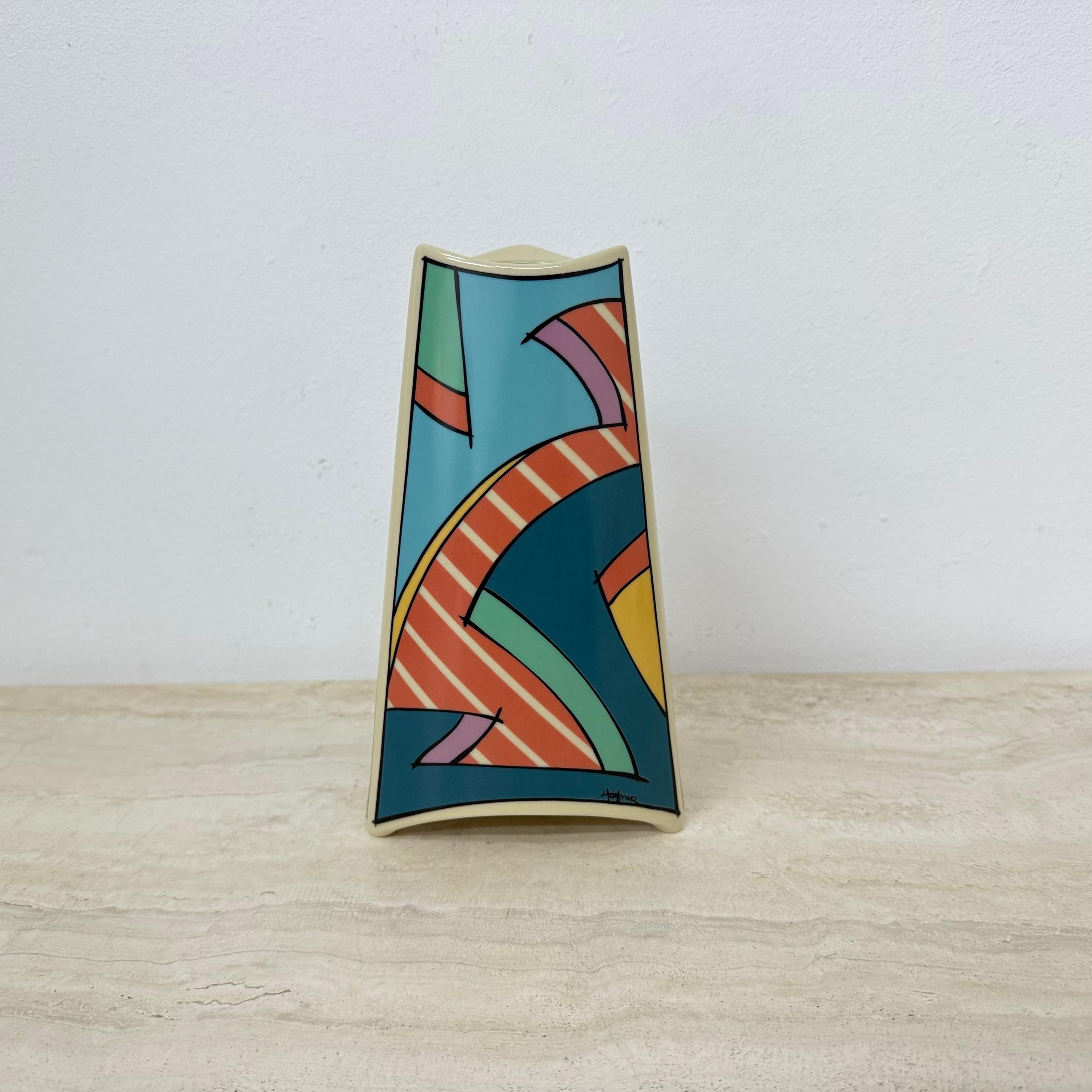 Rosenthal studio linie flash one vase ceramic , 1980s Memphis For Sale 6