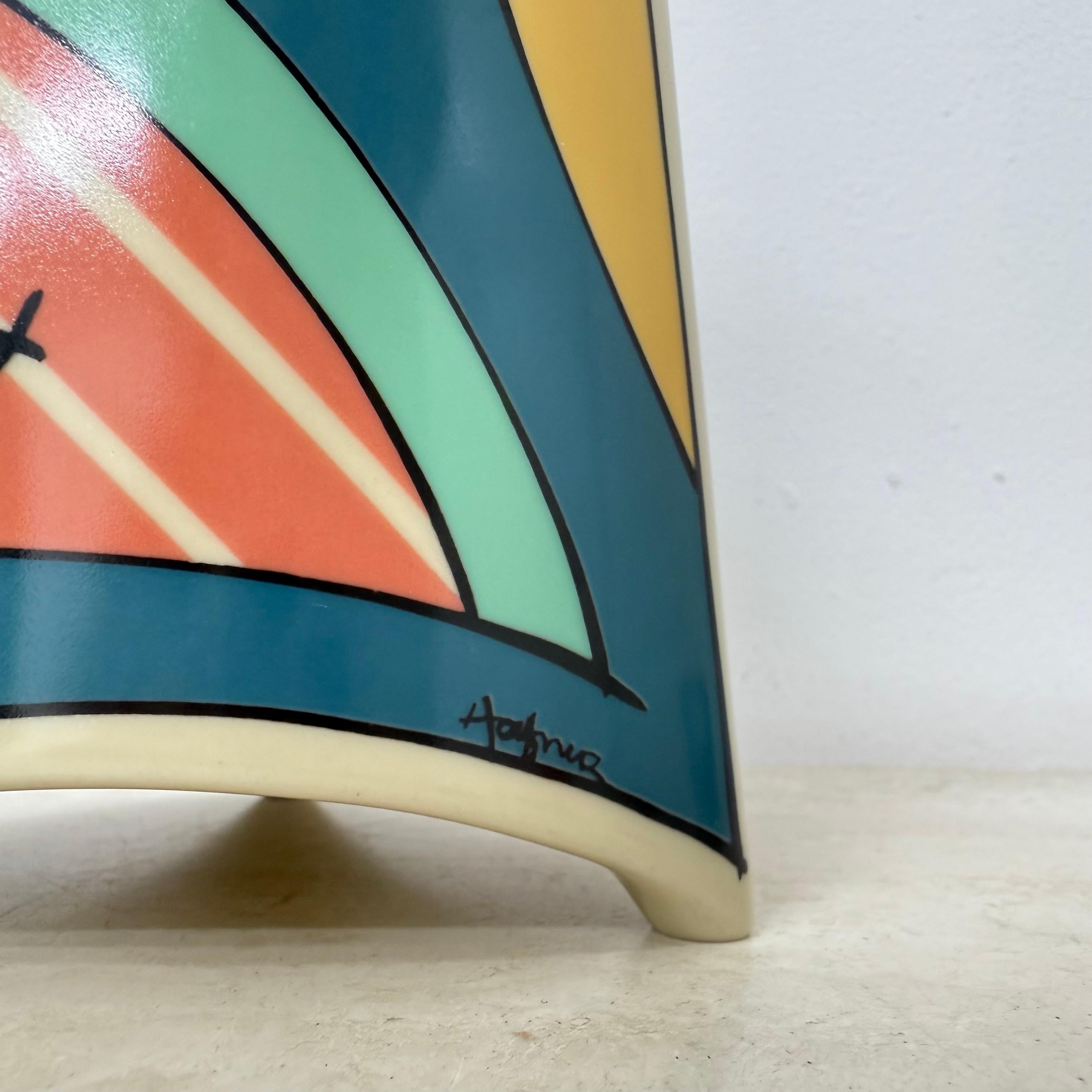 Rosenthal studio linie flash one vase ceramic , 1980s Memphis For Sale 8