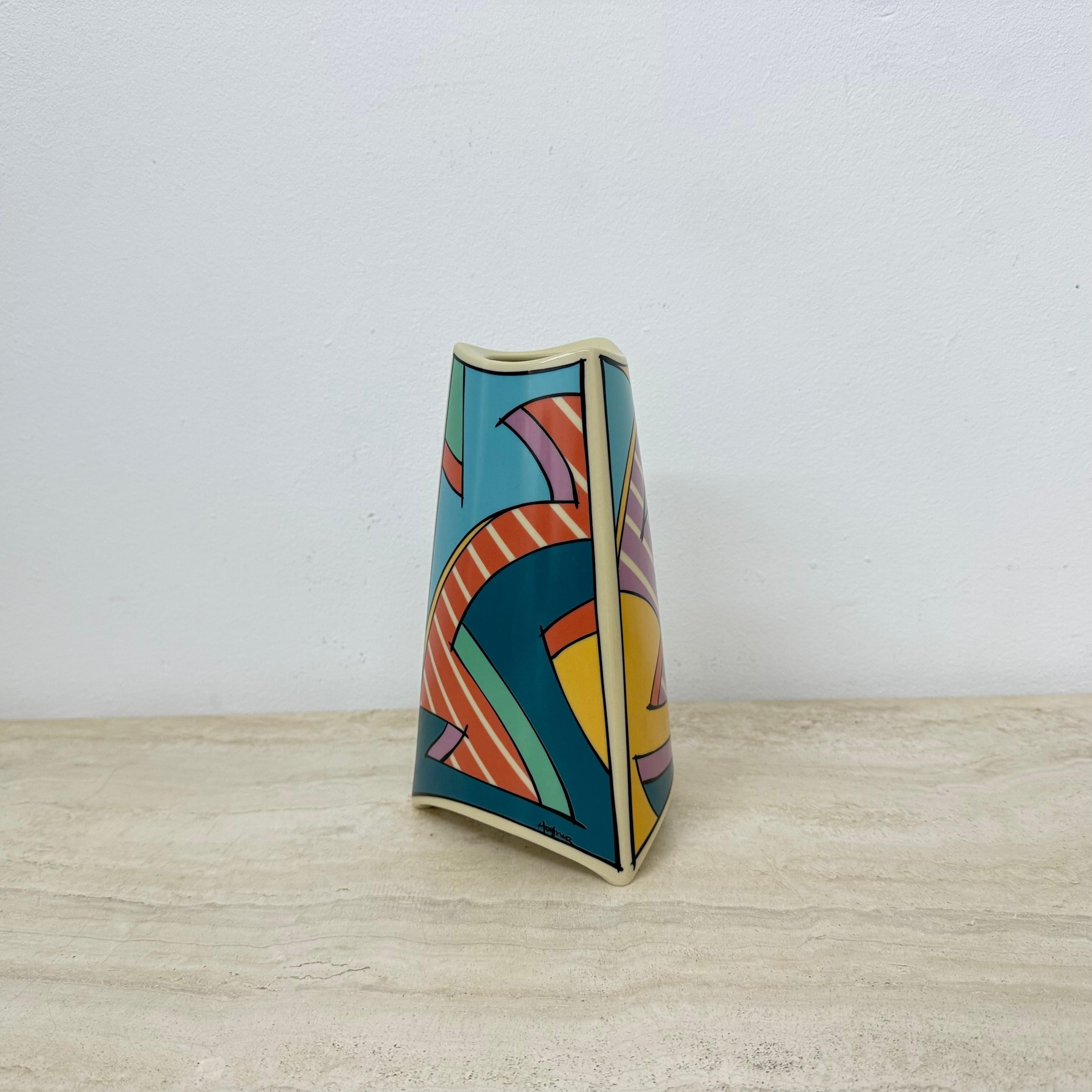 Rosenthal studio linie flash one vase ceramic , 1980s Memphis For Sale 10