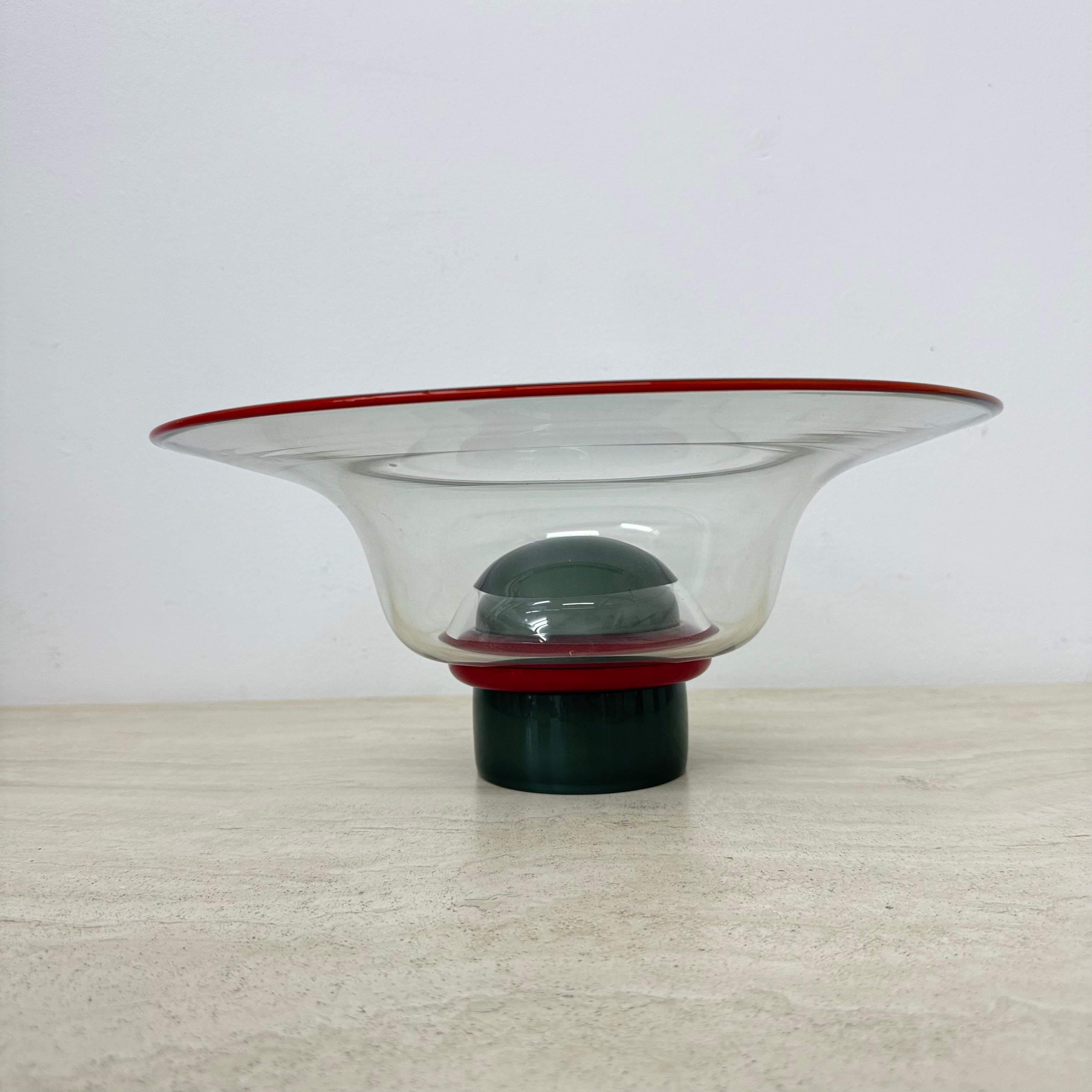 Ciotola in vetro di design di metà secolo di Progetti, anni '80 In condizioni buone in vendita a Delft, NL