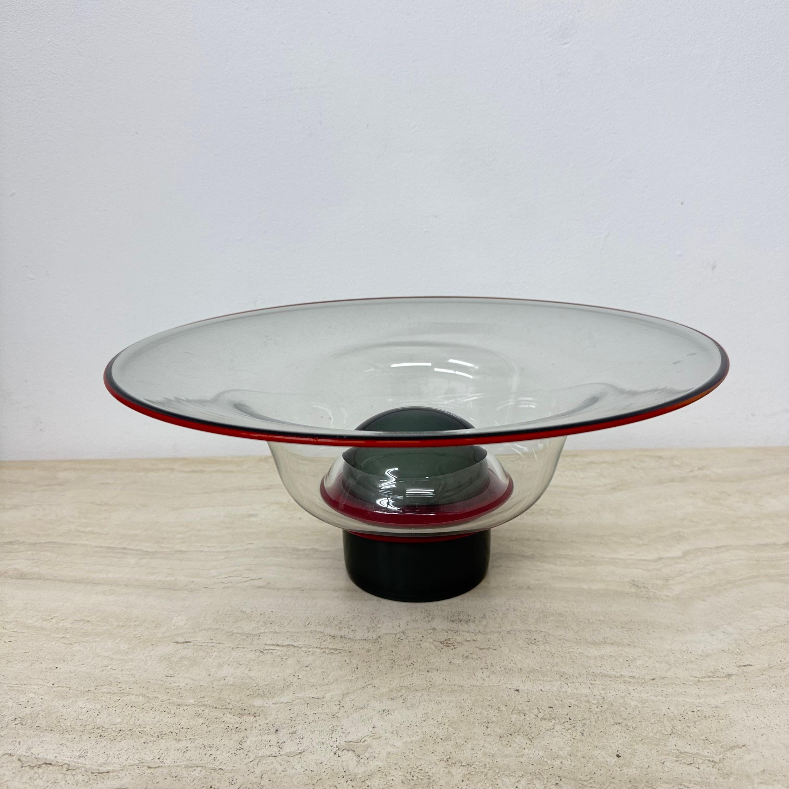 Vetro Ciotola in vetro di design di metà secolo di Progetti, anni '80 in vendita