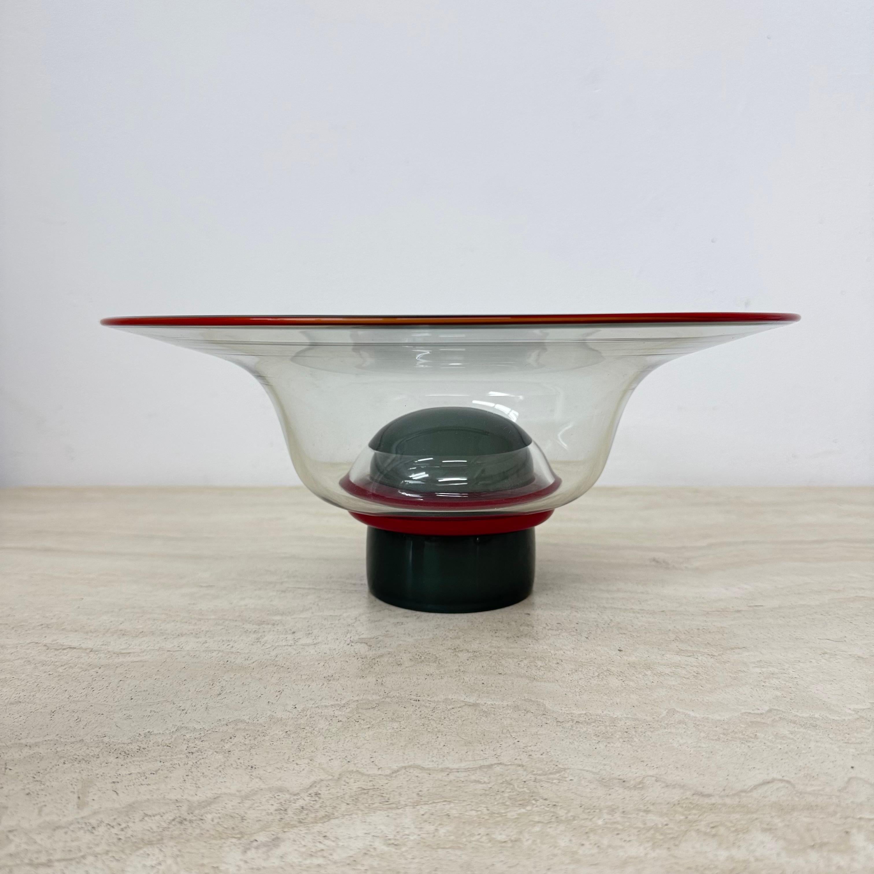Ciotola in vetro di design di metà secolo di Progetti, anni '80 in vendita 3