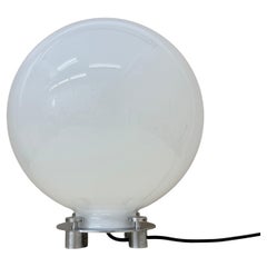 Lampe de table 752 en verre et chrome attribuée à Martinelli Luce, Italie, années 1970