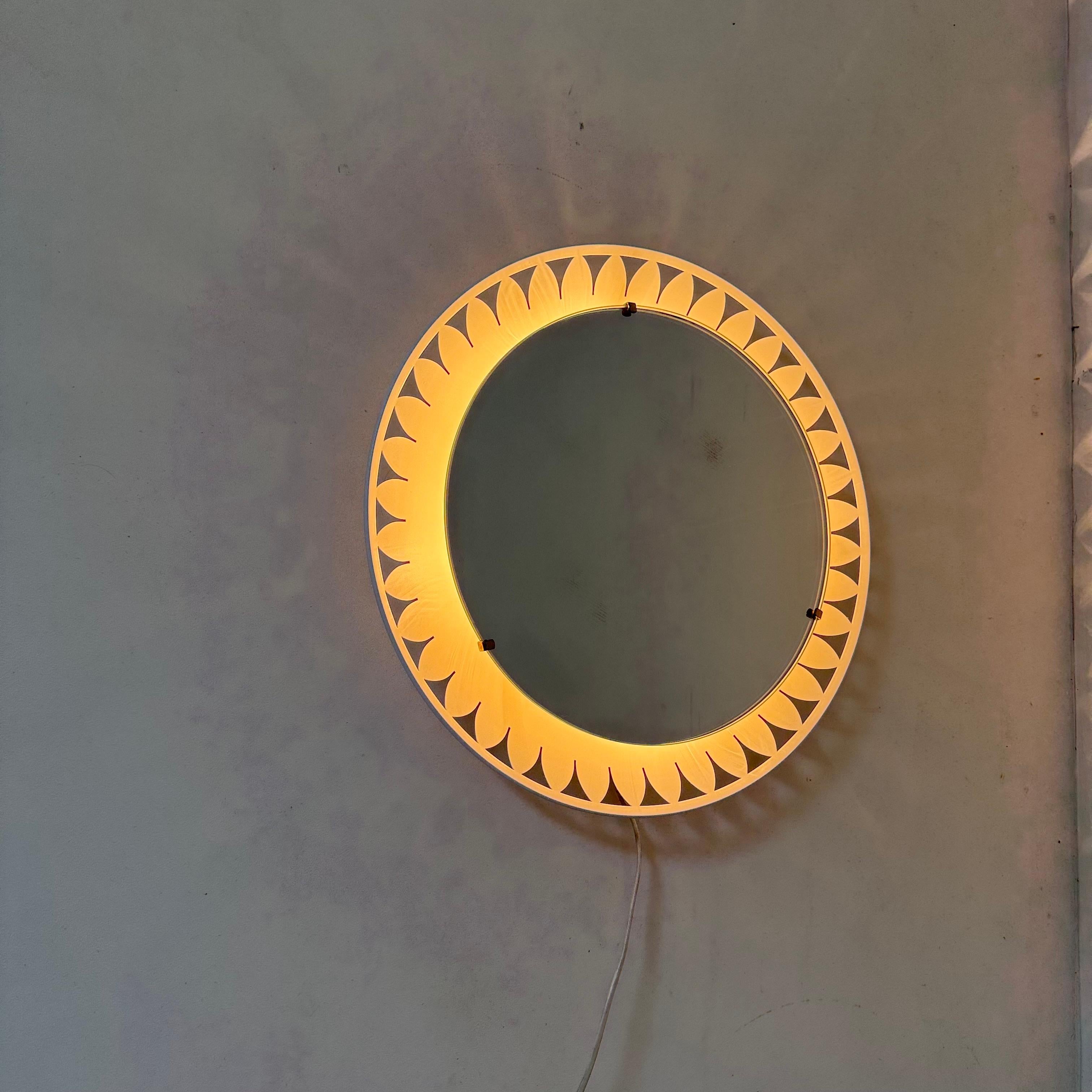Mid-Century Modern Illuminated mirror by Ernest Igl for Hillebrand , 1970s For Sale