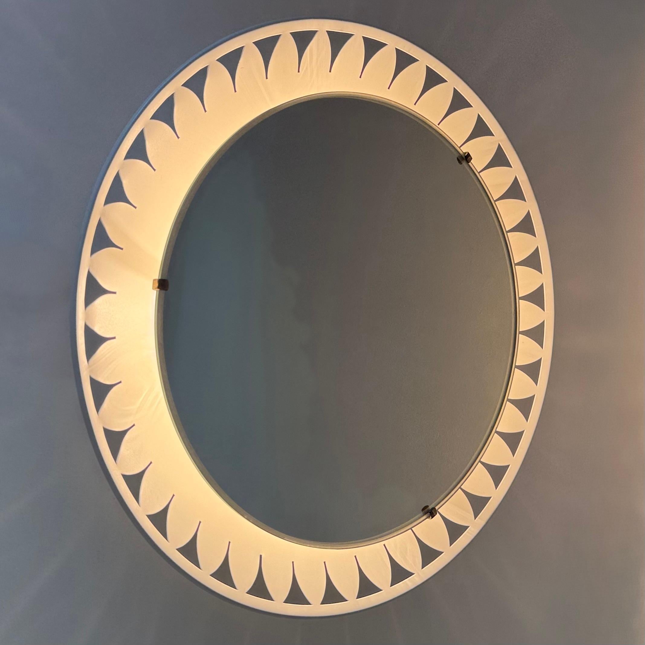 German Illuminated mirror by Ernest Igl for Hillebrand , 1970s For Sale