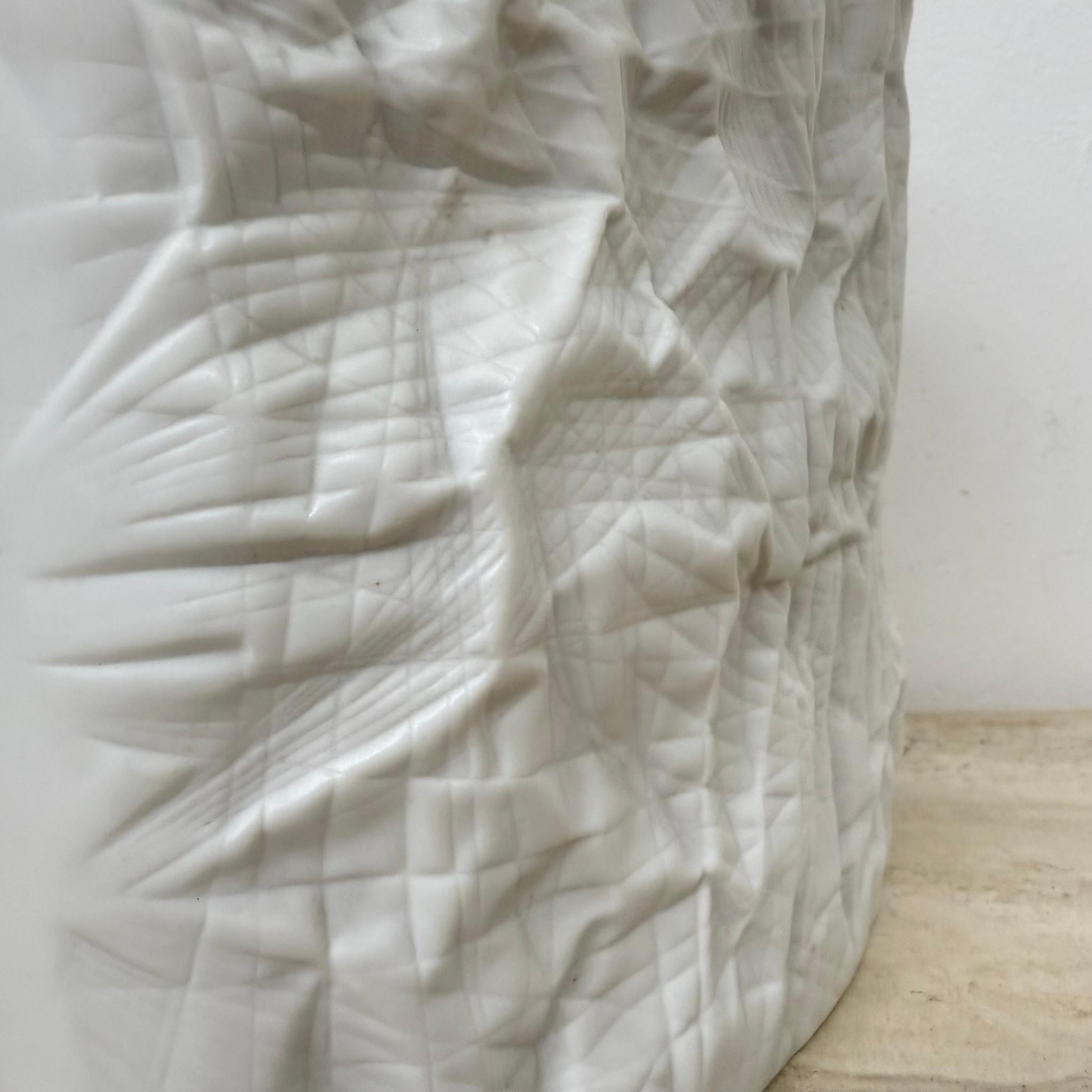 Martin Freyer Rosenthal Bisque Porcelaine Paper Relief Vase Op Art 1970s For Sale 6