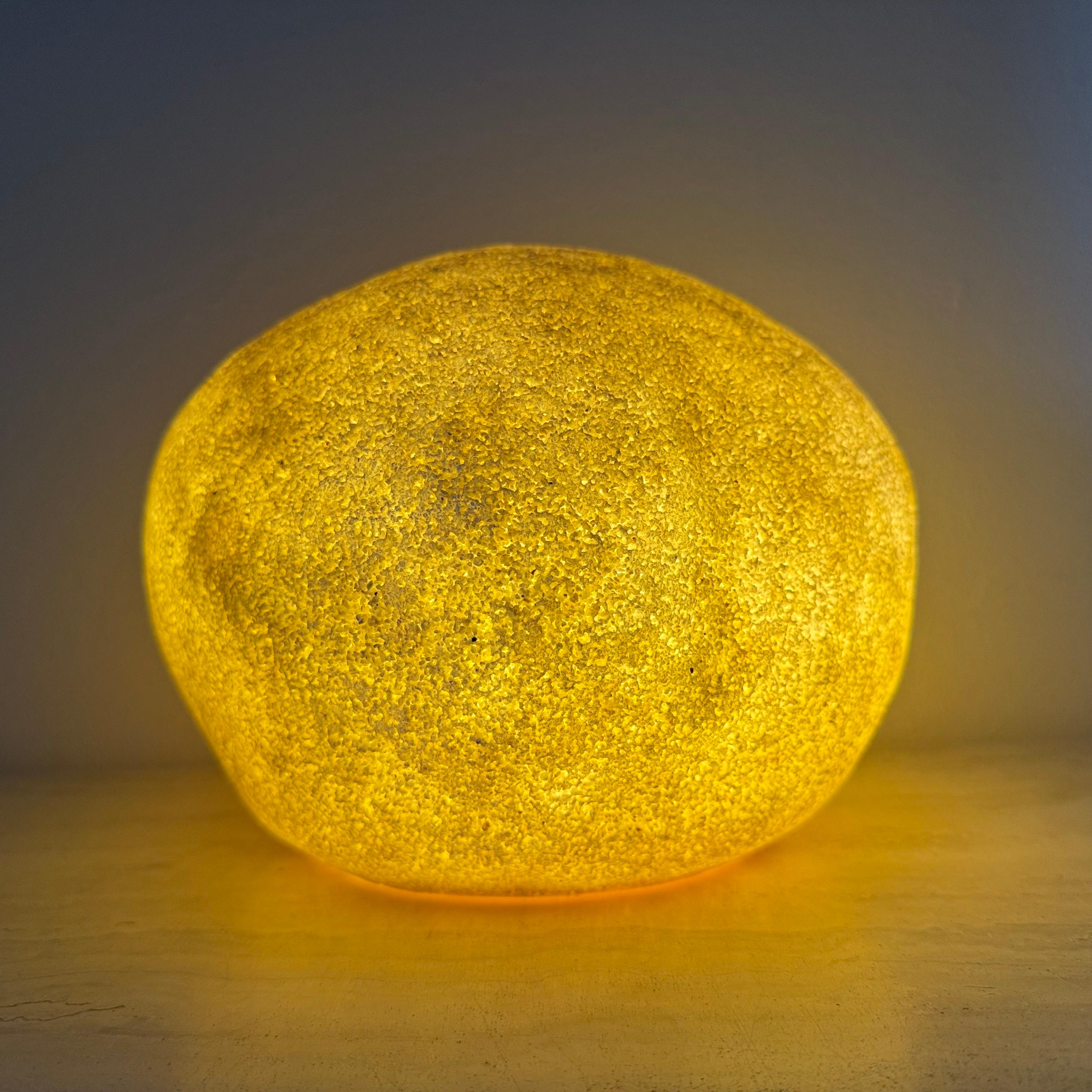 Italian Mid-century design vintage moon rock table lamp André Cazenave style , 1970s For Sale