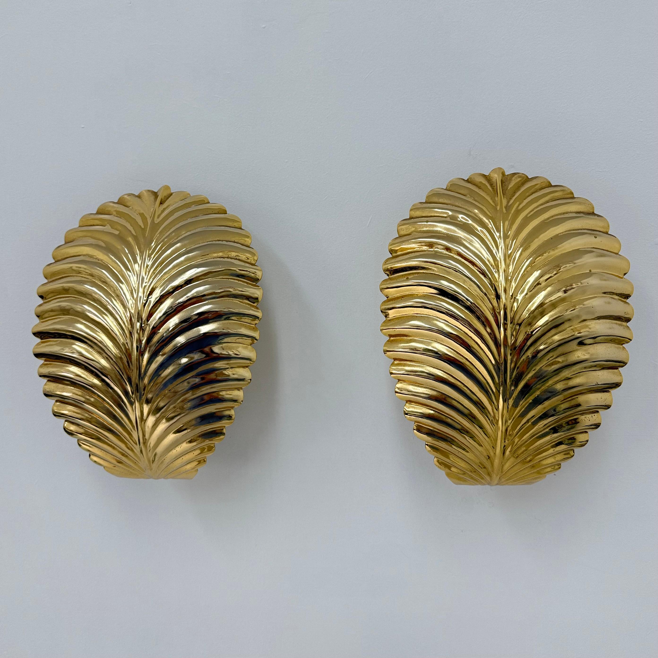 Pareja de apliques de hojas de palmera , años 70 en venta 8