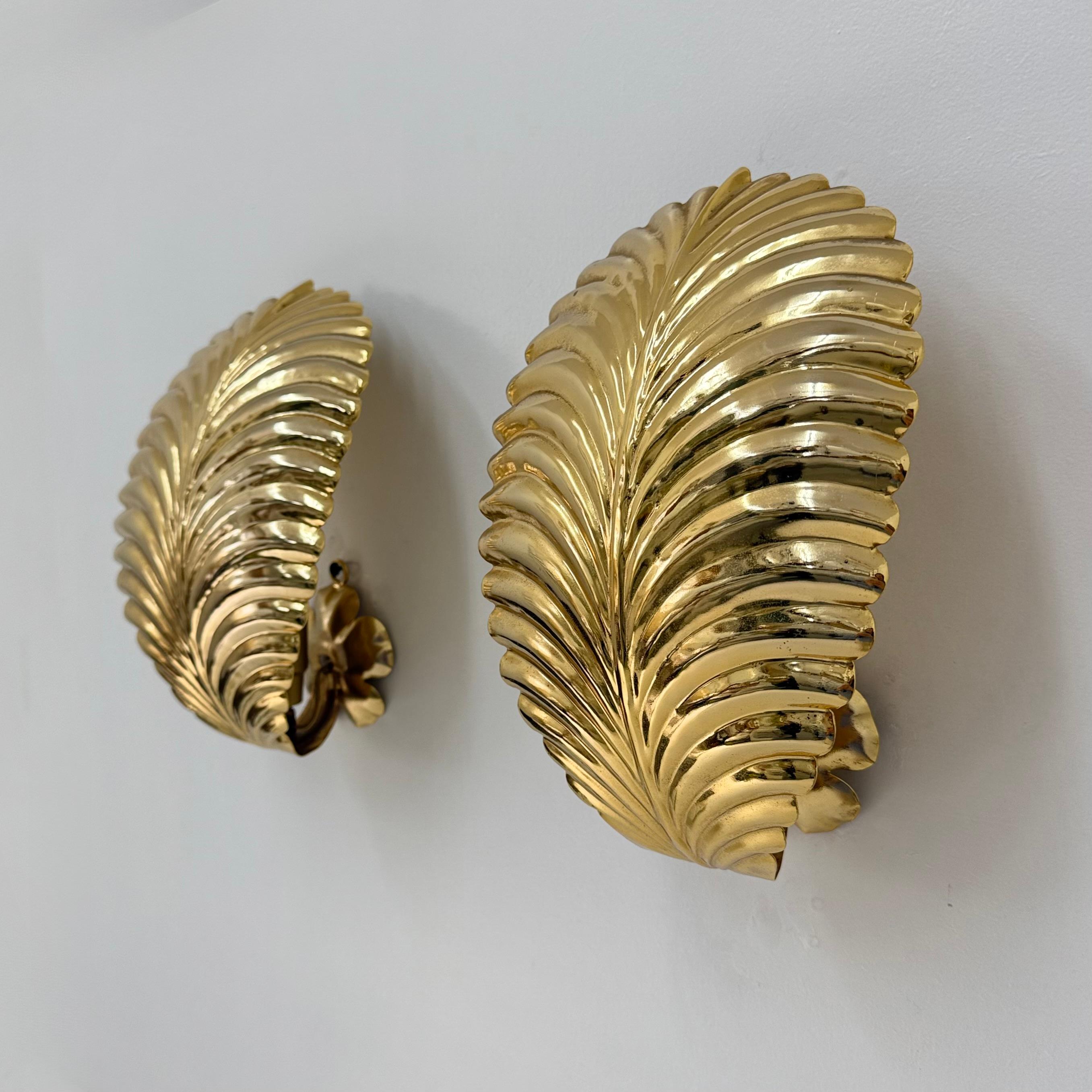 Pareja de apliques de hojas de palmera , años 70 en venta 13