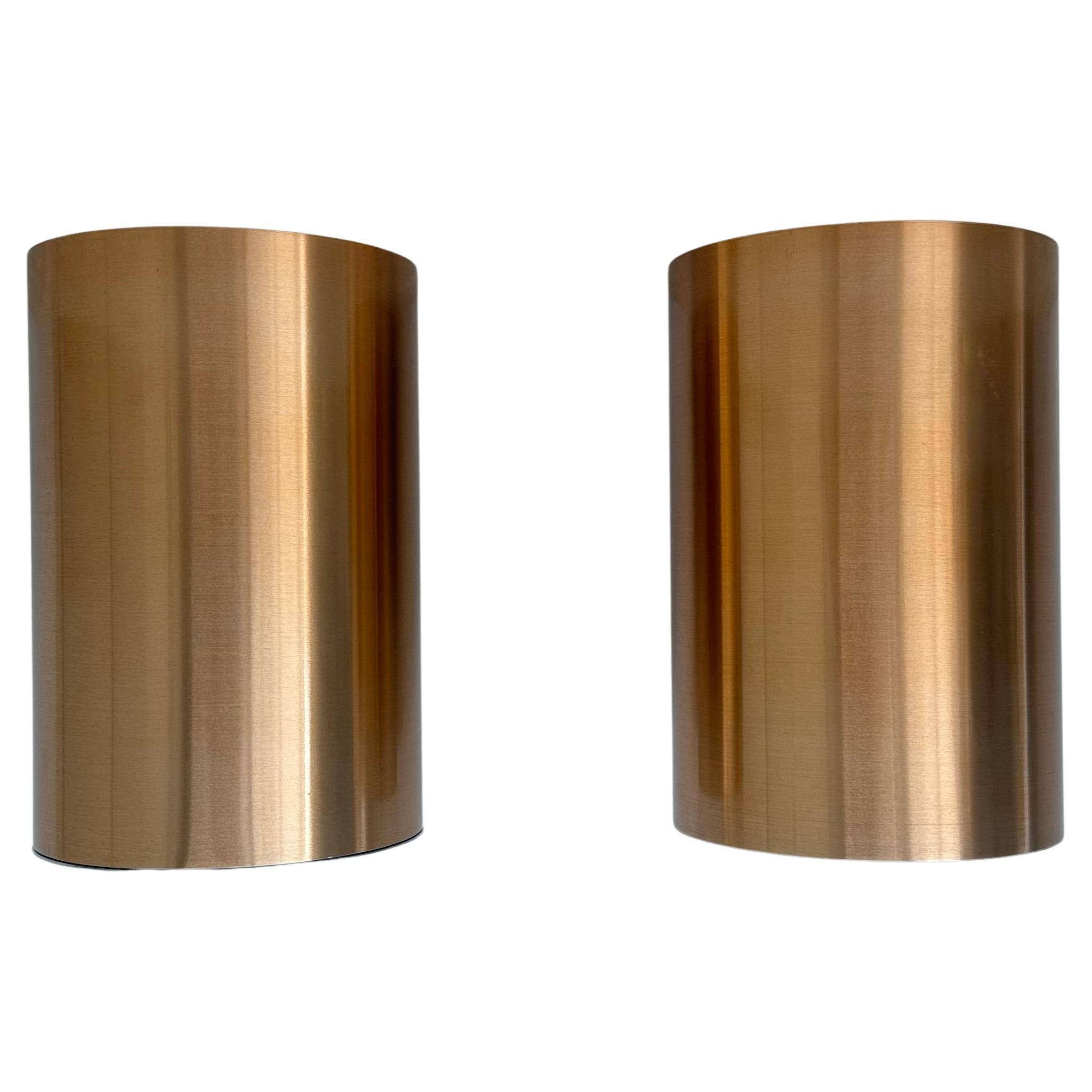 Paar Collider Deckenleuchten bündig montiert rose gold finish , 1970er im Angebot