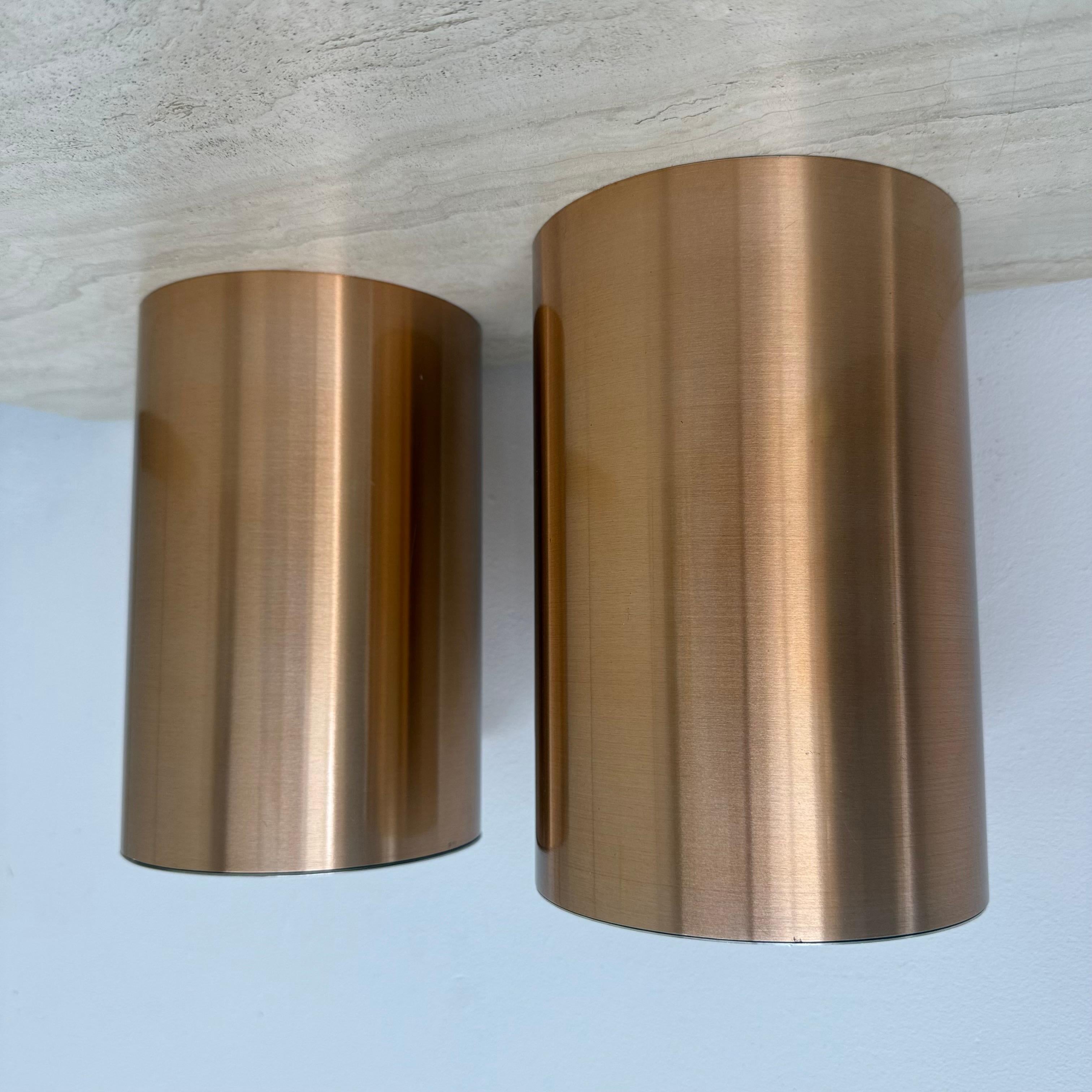 Paar Collider Deckenleuchten bündig montiert rose gold finish , 1970er im Angebot 4