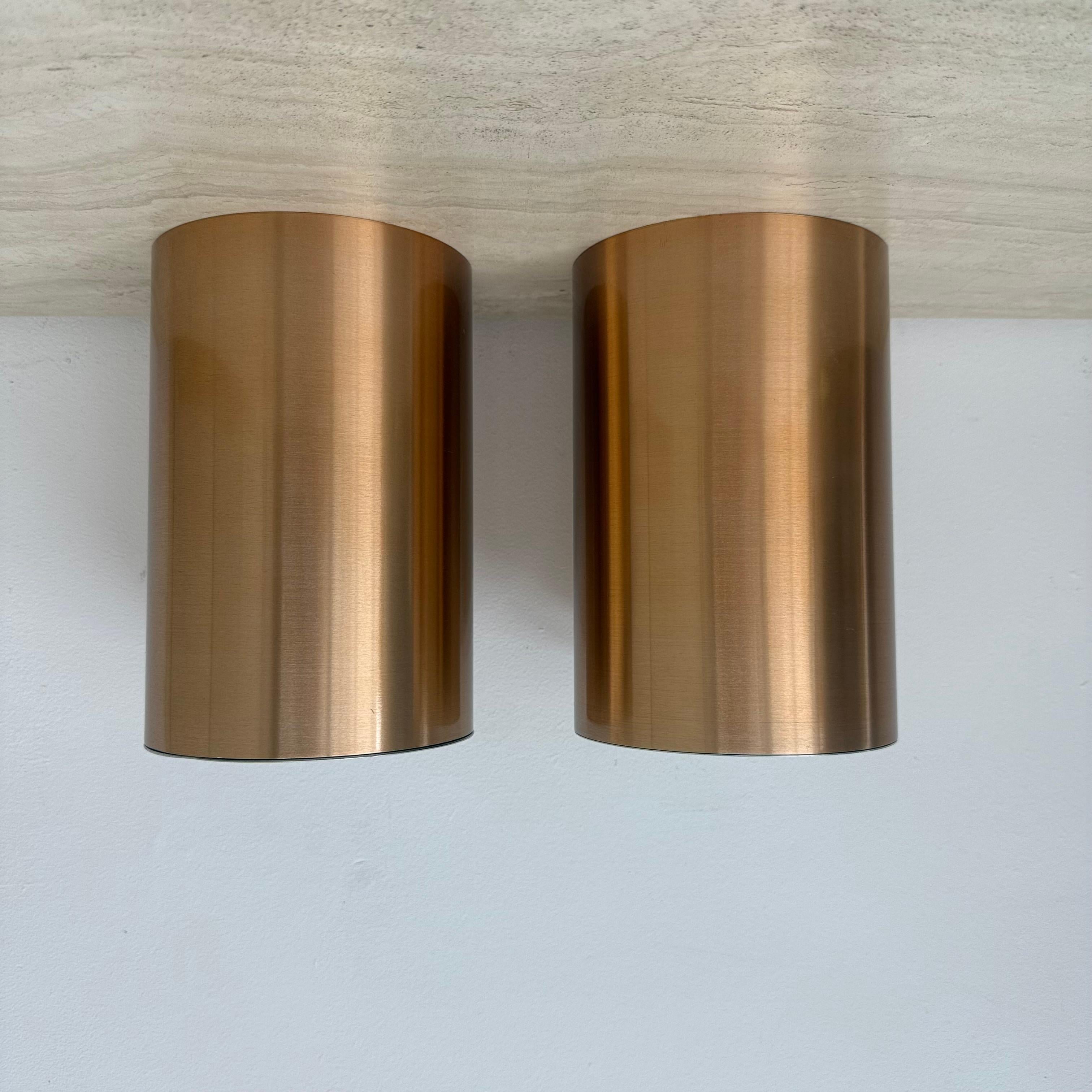 Paar Collider Deckenleuchten bündig montiert rose gold finish , 1970er im Angebot 2