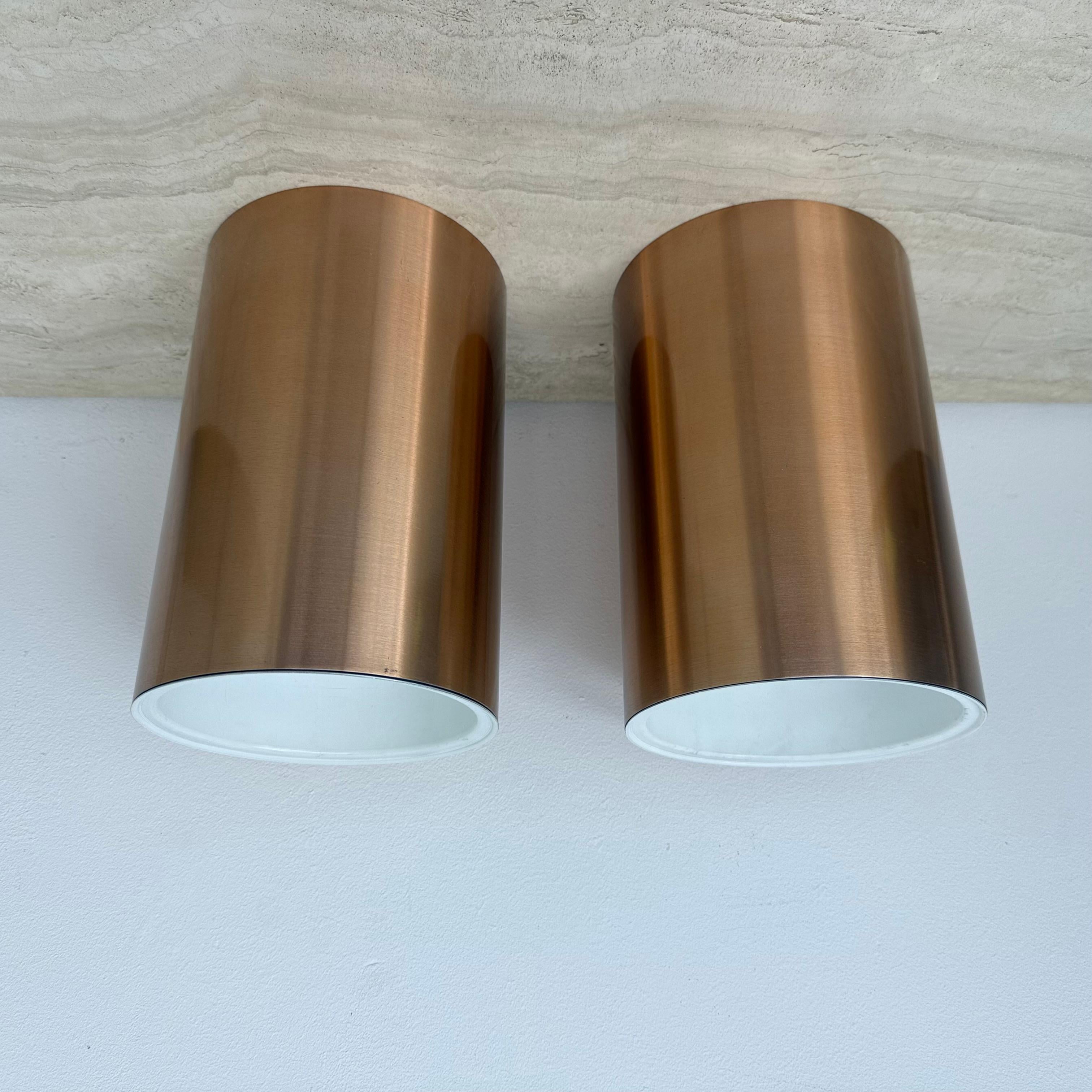 Paar Collider Deckenleuchten bündig montiert rose gold finish , 1970er im Angebot 7