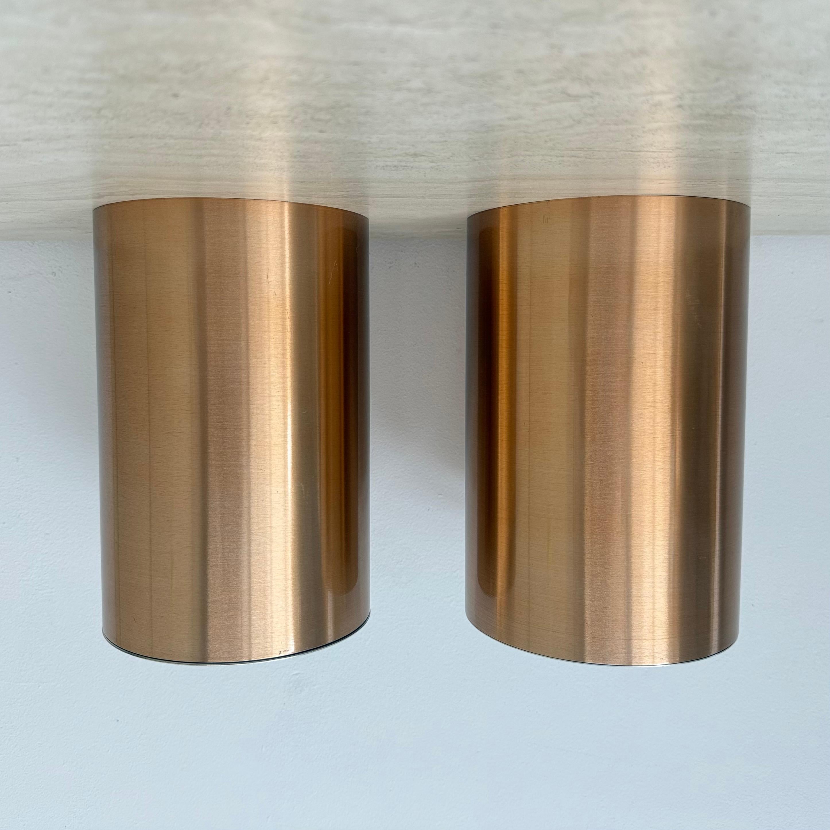 Paar Collider Deckenleuchten bündig montiert rose gold finish , 1970er im Angebot 12