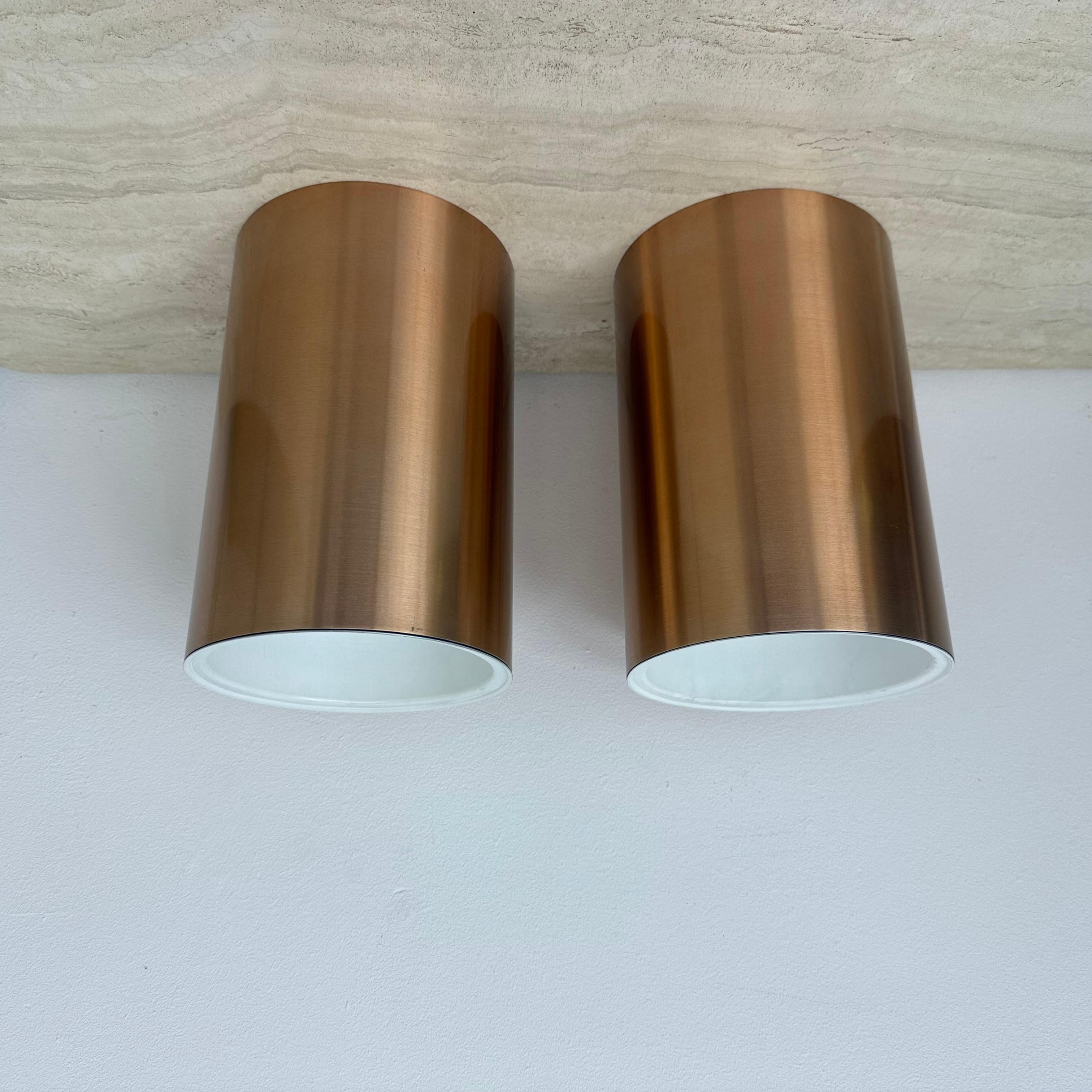 Paar Collider Deckenleuchten bündig montiert rose gold finish , 1970er im Angebot 8