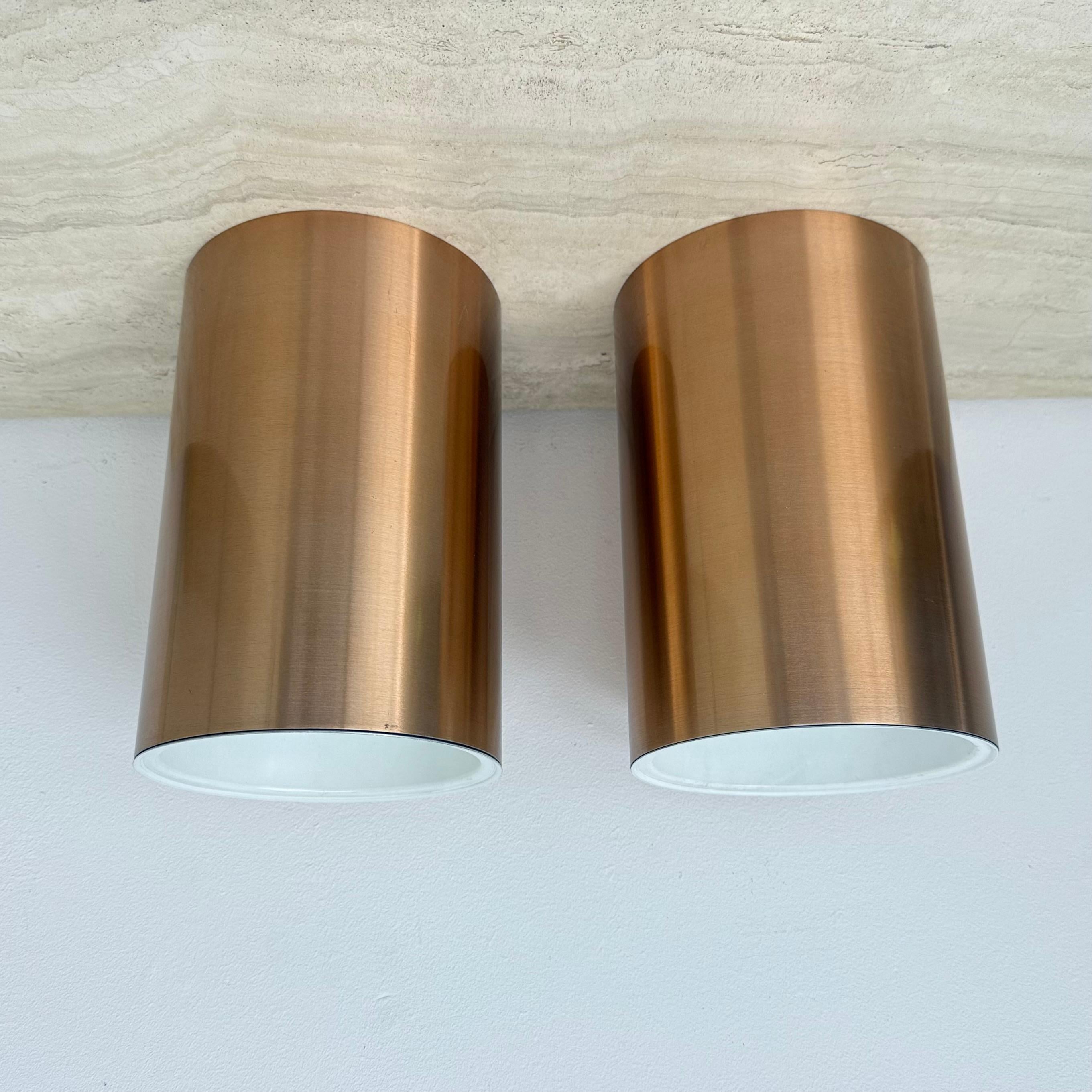 Paar Collider Deckenleuchten bündig montiert rose gold finish , 1970er im Angebot 14