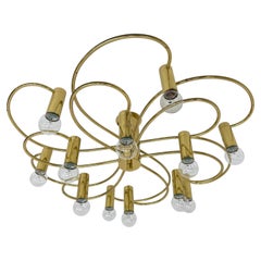 Leola Sculptural Brass 12-Light Ceiling or Wall Flush Mount, 1970s - Image 24 Le