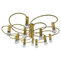 Leola Sculptural Brass 12-Light Ceiling or Wall Flush Mount, 1970s - Image 24 Le